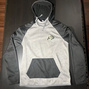 Nike Women's Hoodie Colorado Buffaloes Gray And Black Therma Fit Two-Tone Small